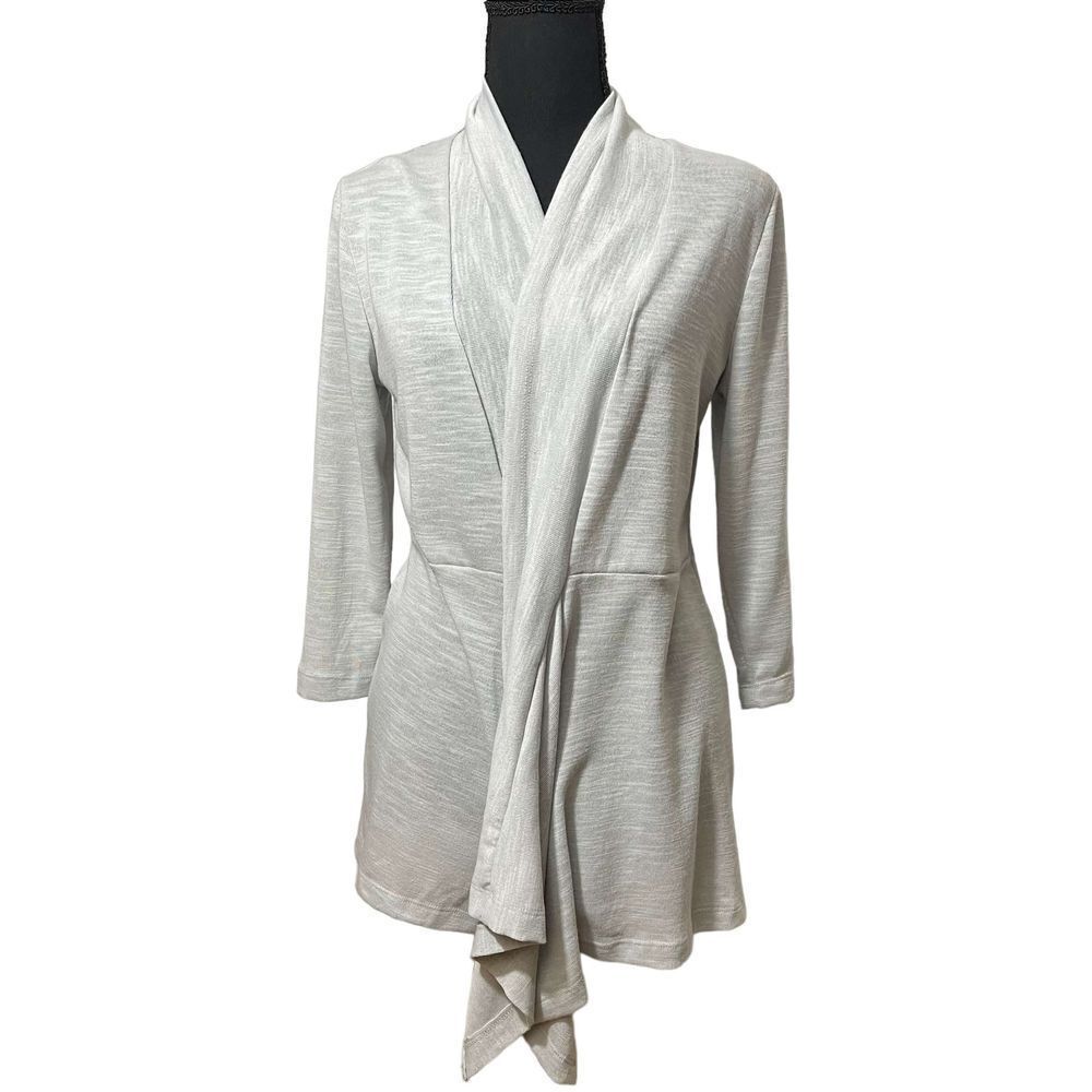 Gray Cardigan with Embroidered Lace Back